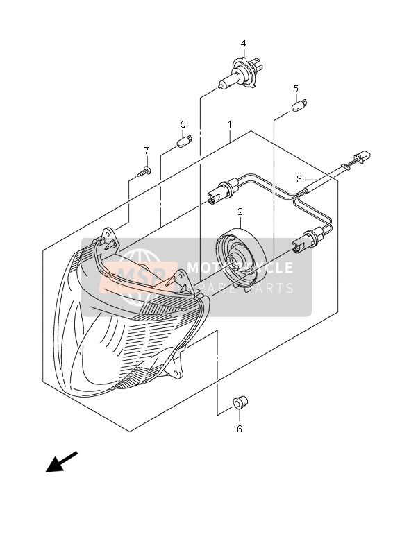 Suzuki UX125 SIXTEEN 2008 Lampe frontale pour un 2008 Suzuki UX125 SIXTEEN